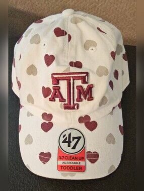 NWT '47 Texas A&M Aggies Adore Pattern Toddler Adjustable Hat Hearts